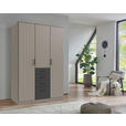 KLEIDERSCHRANK  in Graphitfarben, Grau  - Schwarz/Graphitfarben, KONVENTIONELL, Holzwerkstoff/Kunststoff (135/199/58cm) - Carryhome