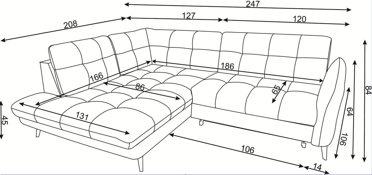 ECKSOFA  in Flachgewebe, Leinenoptik Grün  208/247 cm  - Schwarz/Grün, Design, Textil/Metall (208/247cm) - Xora