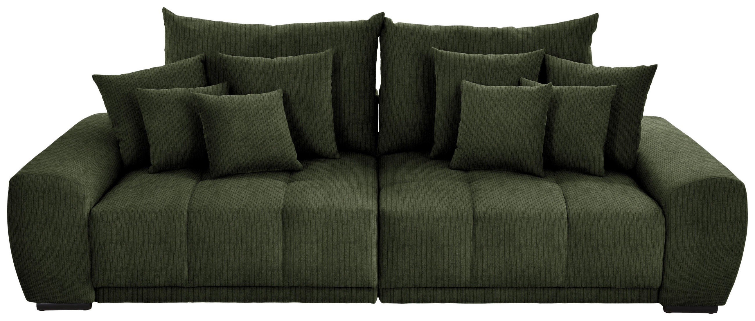 BIGSOFA Feincord Grün  - Schwarz/Grün, KONVENTIONELL, Holz/Textil (280/67/120cm) - Carryhome