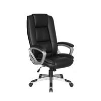 DREHSTUHL  in Lederlook Schwarz  - Schwarz/Silbereichenfarben, MODERN, Kunststoff/Textil (63/126/71cm) - MID.YOU