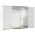 SCHWEBETÜRENSCHRANK 360/236/68 cm 4-türig Weiß, Weiß Hochglanz  - Weiß Hochglanz/Alufarben, Basics, Glas/Holzwerkstoff (360/236/68cm) - Novel