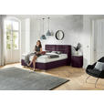 BOXSPRINGBETT 180/200 cm,  in Brombeere, Matratze, H2 + H2 = mittel  - Chromfarben/Brombeere, KONVENTIONELL, Textil (180/200cm) - Dieter Knoll