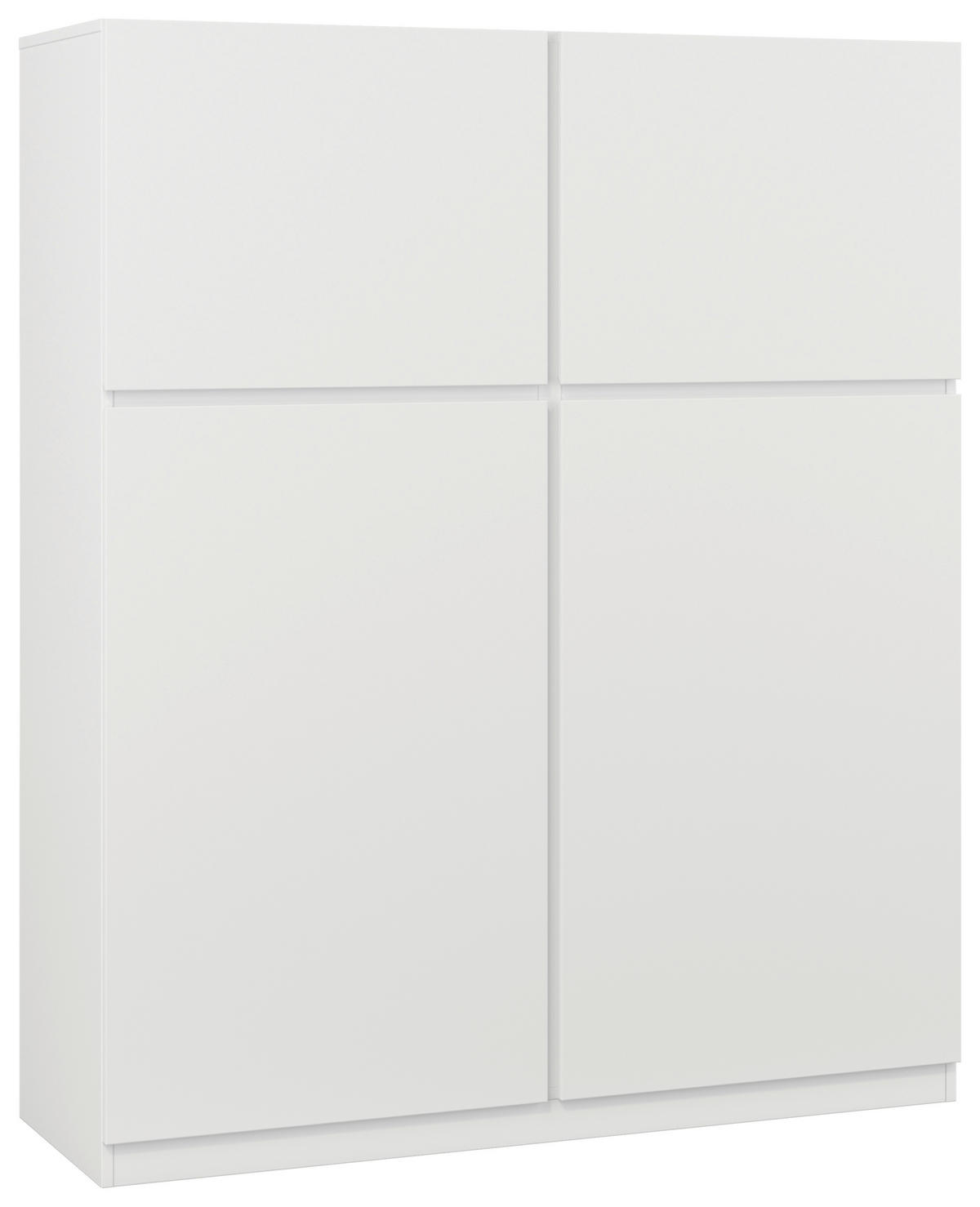 VISOKA KOMODA, bela  - bela, Design, leseni material (119,5/143/40cm) - MID.YOU