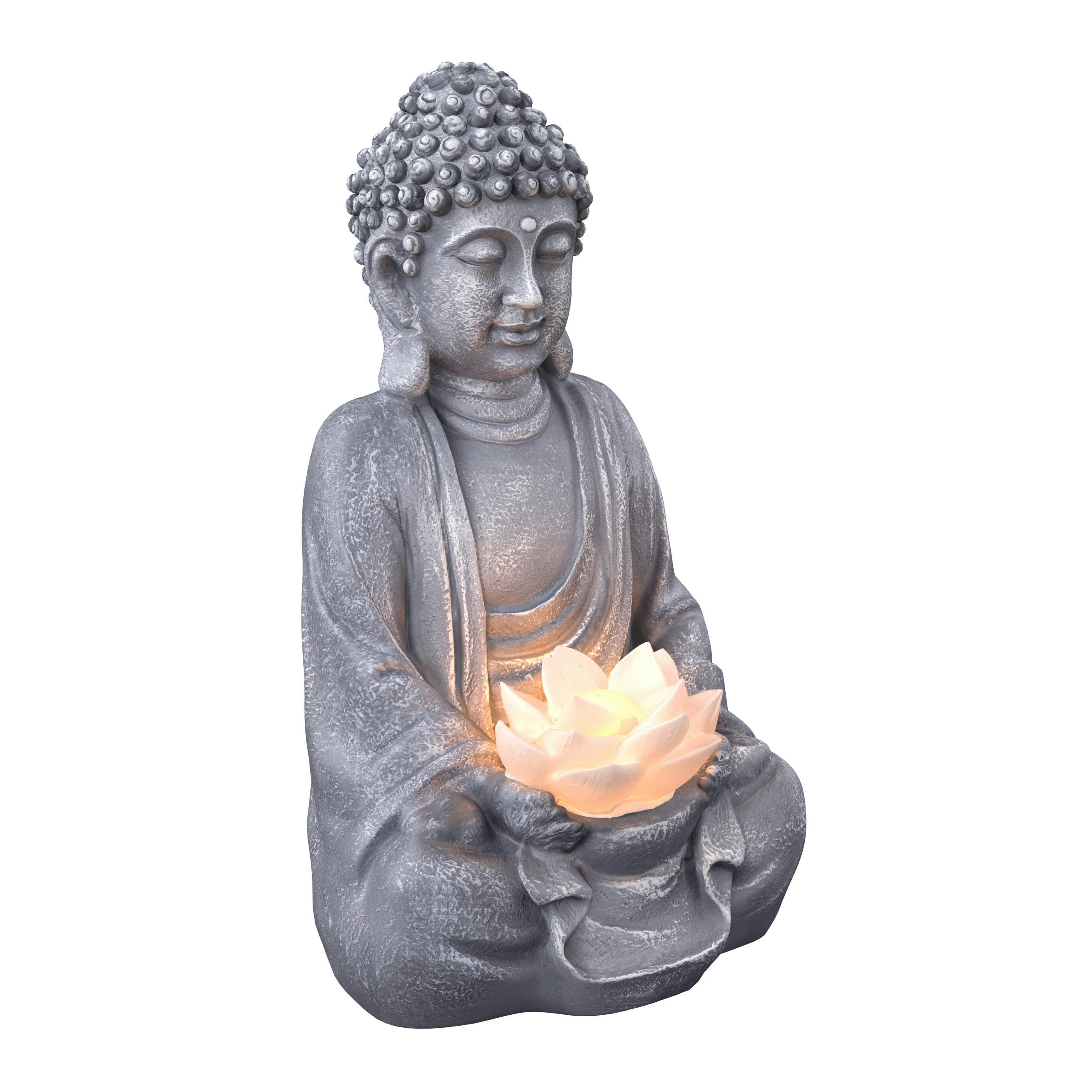 SOLÁRNE SVIETIDLO, 17,8/15,3/27,9 cm - sivá/biela, Lifestyle, plast (17,8/15,3/27,9cm) - Ambia Garden