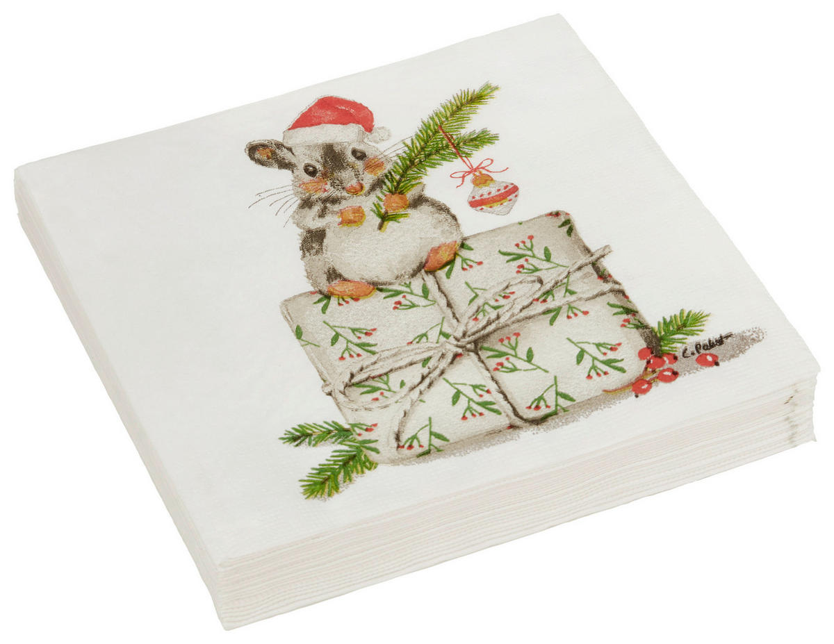 Serviette XMAS  33/33 cm   - Multicolor, Papier (33/33cm)