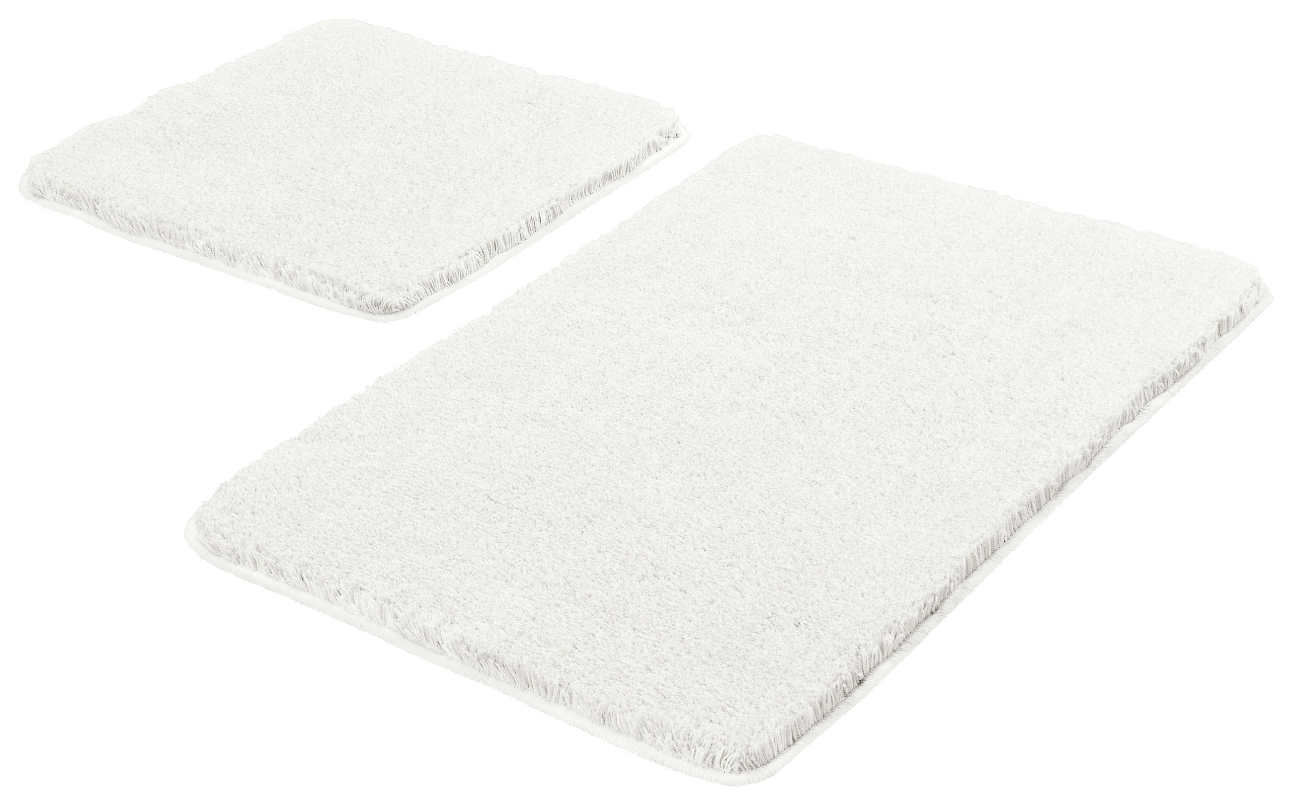 BADETEPPICH WEIß, 2-TLG. Weiß 55x85/50x50 cm  - Weiß, KONVENTIONELL, Kunststoff/Textil (55x85/50x50cm) - Kleine Wolke