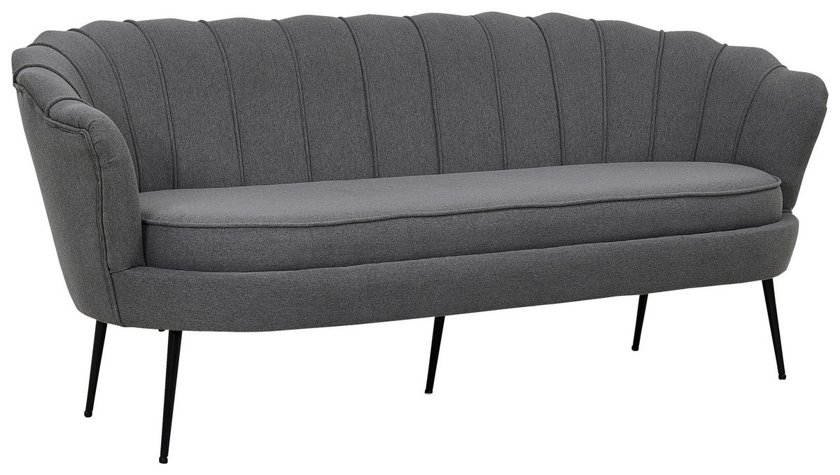 2-SITZER-SOFA Textilgeflecht Schwarz, Dunkelgrau  - Dunkelgrau/Schwarz, Design, Textil/Metall (180/78.5/78cm) - Livetastic