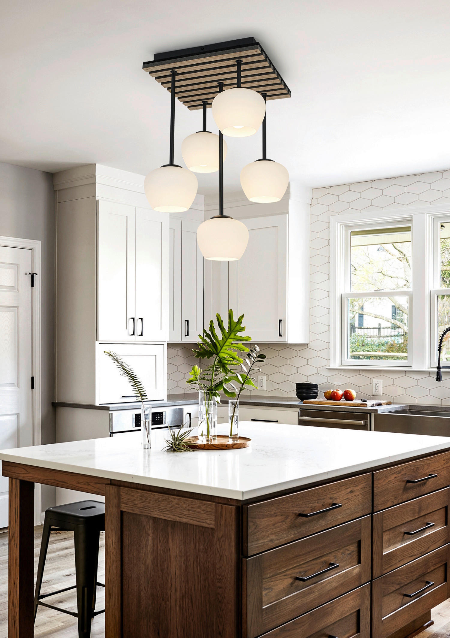 HÄNGELEUCHTE 38/39/59 cm   - Eichefarben/Schwarz, Trend, Glas/Holzwerkstoff (38/39/59cm) - Collet's Monde