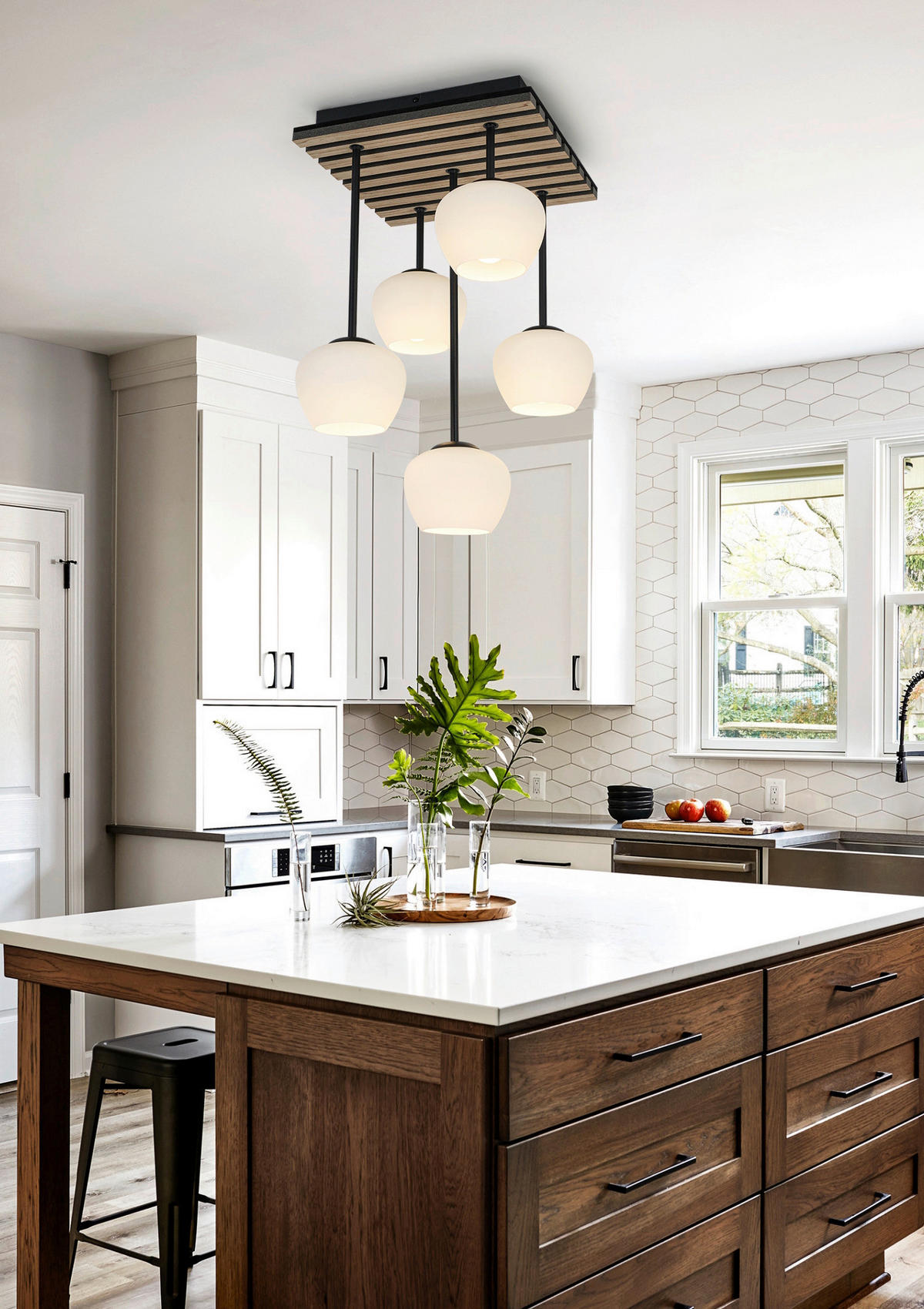 HÄNGELEUCHTE 38/39/59 cm   - Eichefarben/Schwarz, Trend, Glas/Holzwerkstoff (38/39/59cm) - Collet's Monde