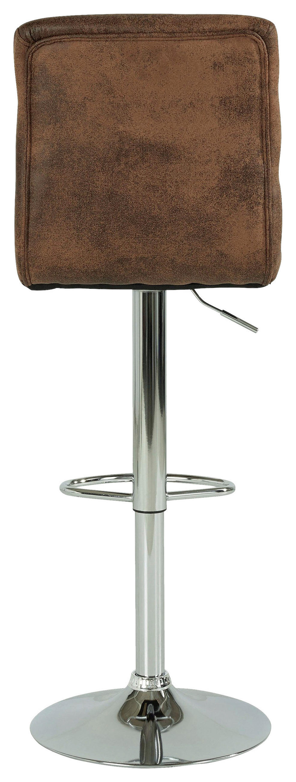 BARHOCKER-SET Lederlook Braun Stahl Sitzfläche 360° drehbar  - Chromfarben/Braun, MODERN, Textil/Metall (42/98-120/51cm) - MID.YOU