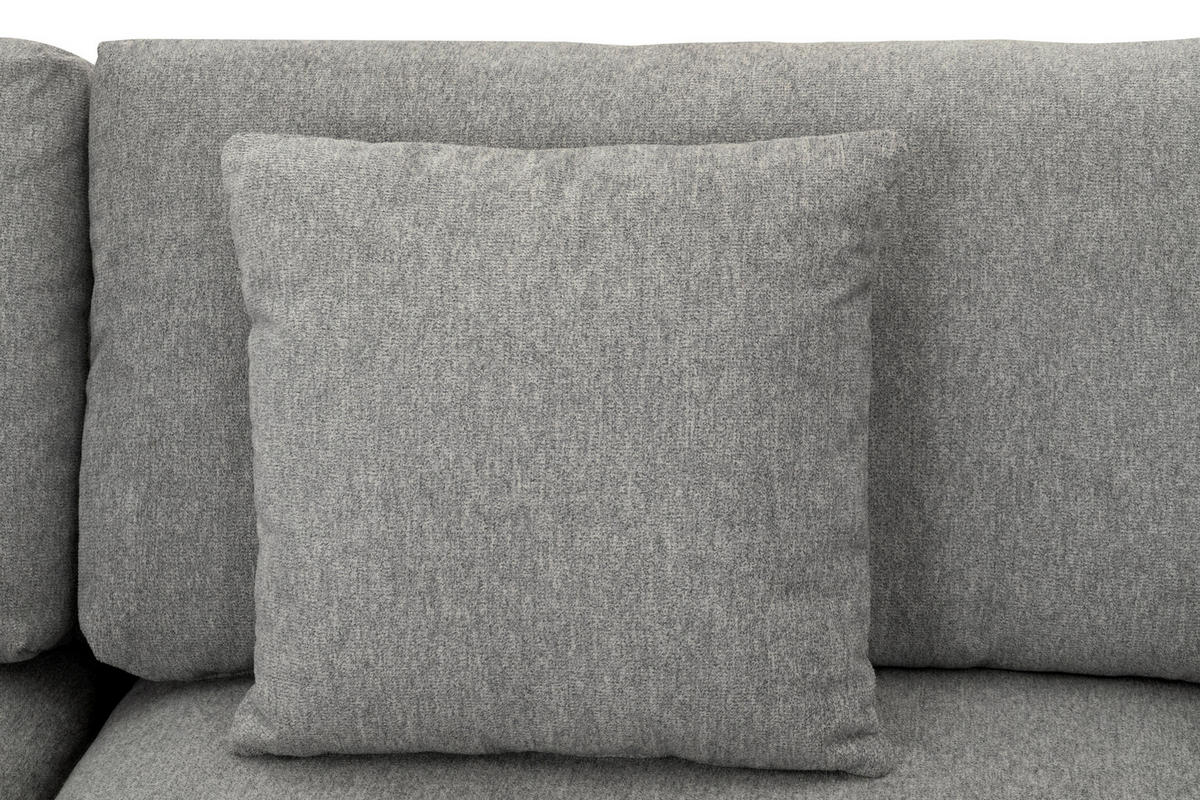 ECKSOFA Grau Webstoff  - Schwarz/Grau, Design, Textil/Metall (323/212cm) - Livetastic