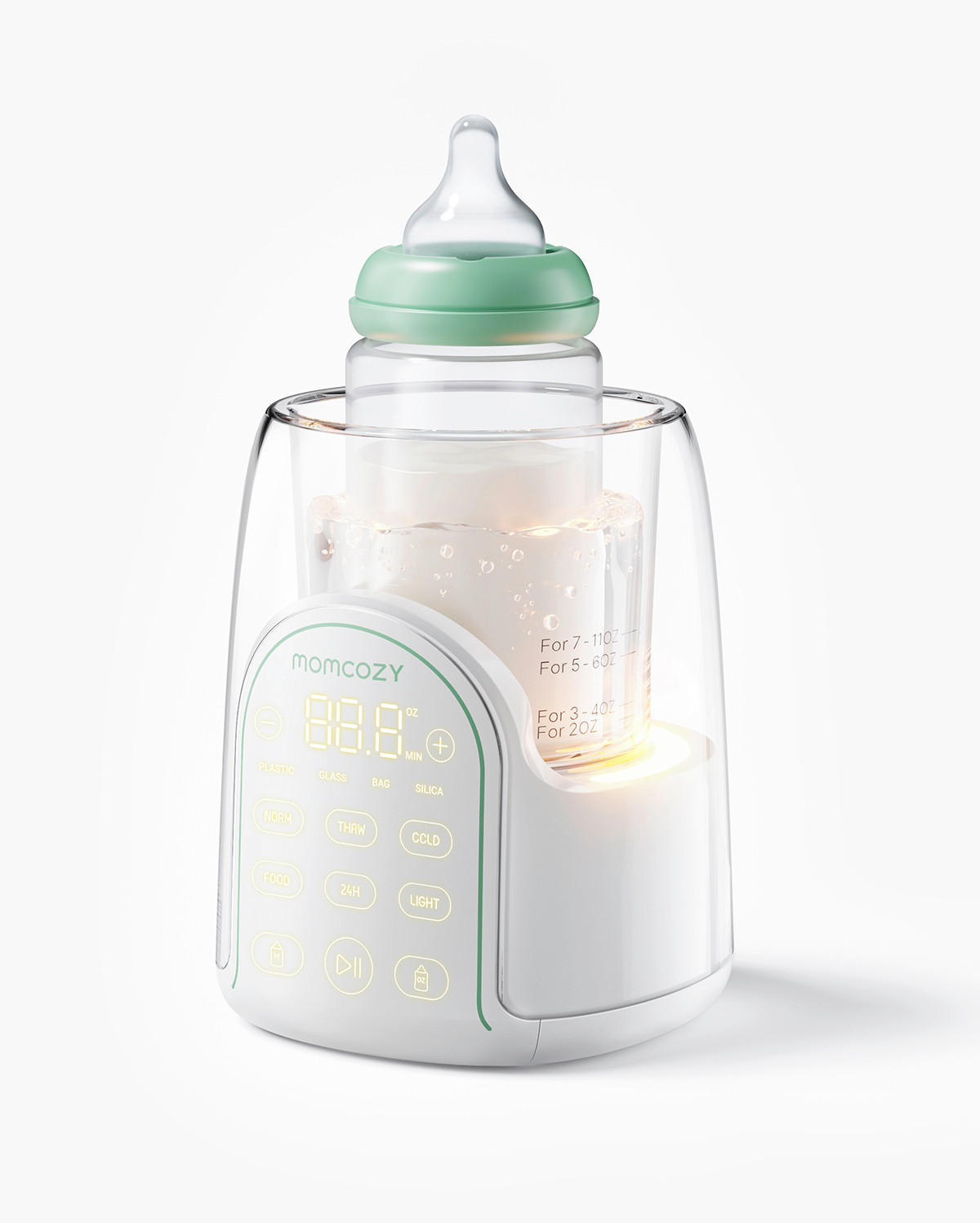 BABYKOSTWÄRMER  Bottle Warmer  - Weiß Hochglanz, Basics, Kunststoff (15/7,07/15cm) - Momcozy