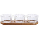 SNACKSCHALENSET   - Klar/Akaziefarben, LIFESTYLE, Glas/Holz - Novel