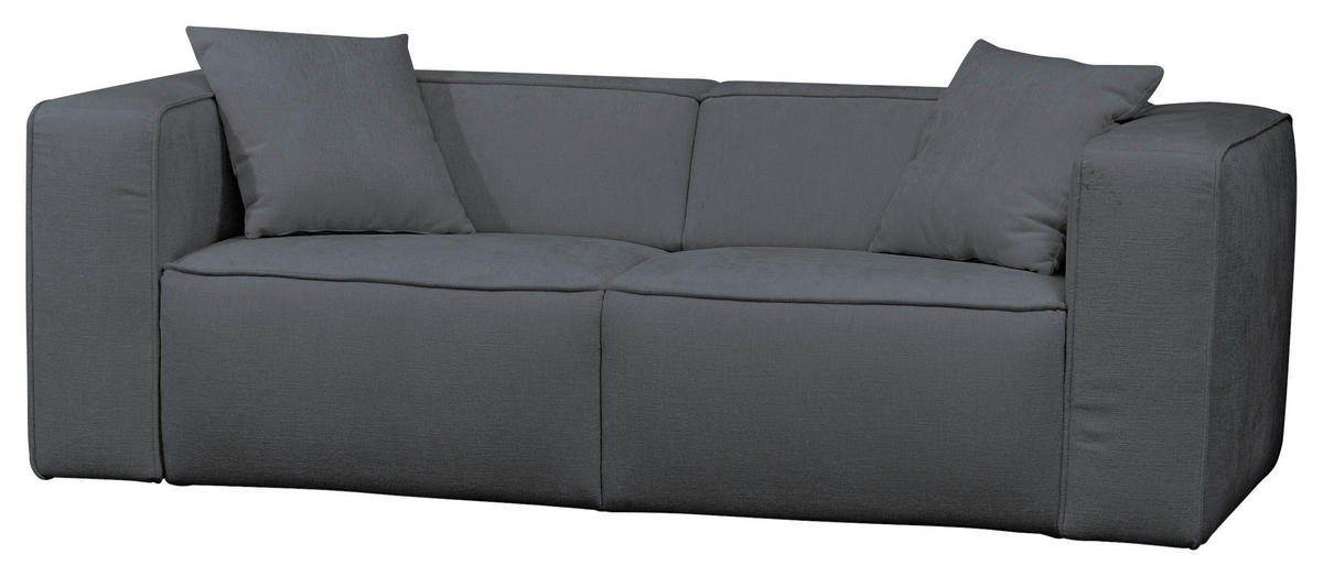 SCHLAFSOFA Chenille Blau, Dunkelgrau  - Blau/Dunkelgrau, Design, Kunststoff/Textil (227/74/105cm) - Novel