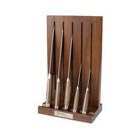 MESSERBLOCK 6-teilig  - Edelstahlfarben/Naturfarben, Basics, Holz/Metall - Homeware Profession.