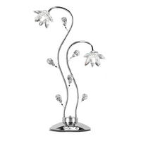 KRISTALL-TISCHLEUCHTE 40/80 cm   - Chromfarben, KONVENTIONELL, Glas/Metall (40/80cm)