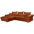 ECKSOFA Rostfarben Cord Zierkissen, Rückenkissen, Rücken echt  - Chromfarben/Rostfarben, KONVENTIONELL, Textil/Metall (225/335cm) - Carryhome