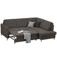 ECKSOFA in Chenille Graubraun  - Graubraun/Schwarz, MODERN, Holz/Textil (241/184cm) - Carryhome