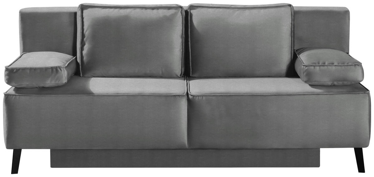 SCHLAFSOFA in Hellgrau  - Hellgrau/Schwarz, Konventionell, Textil/Metall (197/91/88cm) - Novel