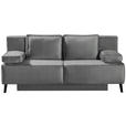 SCHLAFSOFA Percy in Hellgrau  - Hellgrau/Schwarz, KONVENTIONELL, Textil/Metall (197/91/88cm) - Novel