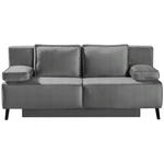 SCHLAFSOFA Percy in Hellgrau  - Hellgrau/Schwarz, KONVENTIONELL, Textil/Metall (197/91/88cm) - Novel