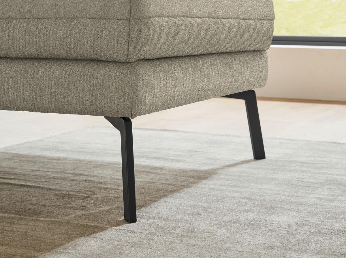 ECKSOFA  in Flachgewebe Sandfarben  255-365/175-224 cm  - Sandfarben/Schwarz, Design, Textil/Metall (255-365/175-224cm) - Dieter Knoll