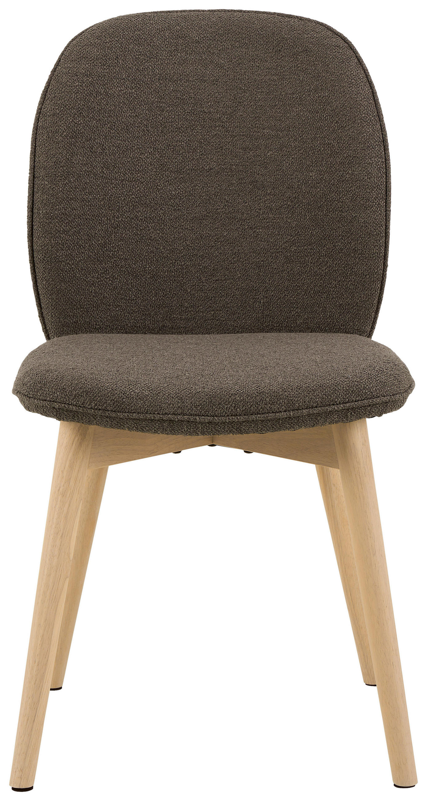 STUHL Bouclé Taupe  - Taupe/Eiche Bianco, Design, Holz/Textil (49/89/56cm) - MID.YOU