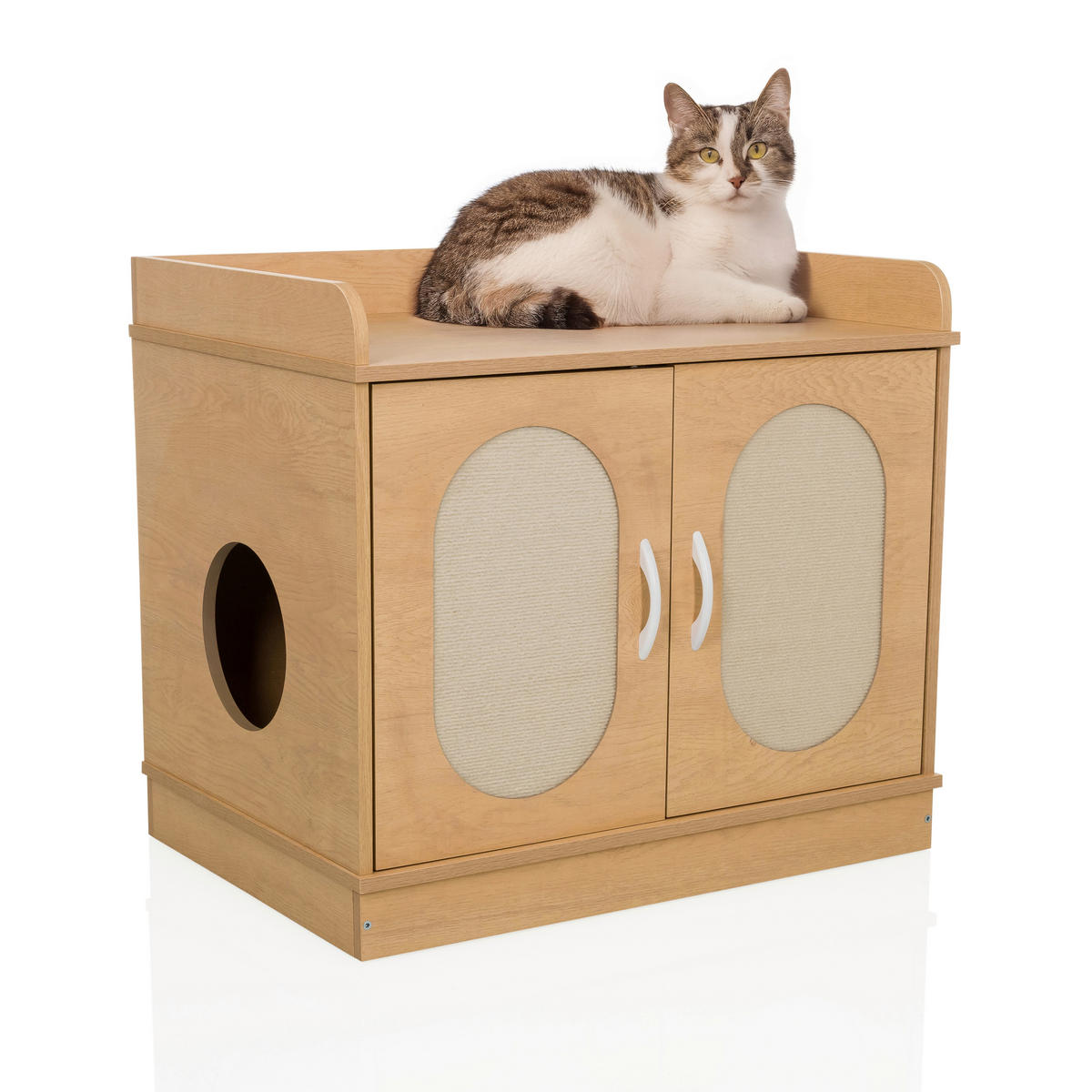 TIERHAUS - Beigebraun, MODERN, Holzwerkstoff (75/67/53cm) - MID.YOU