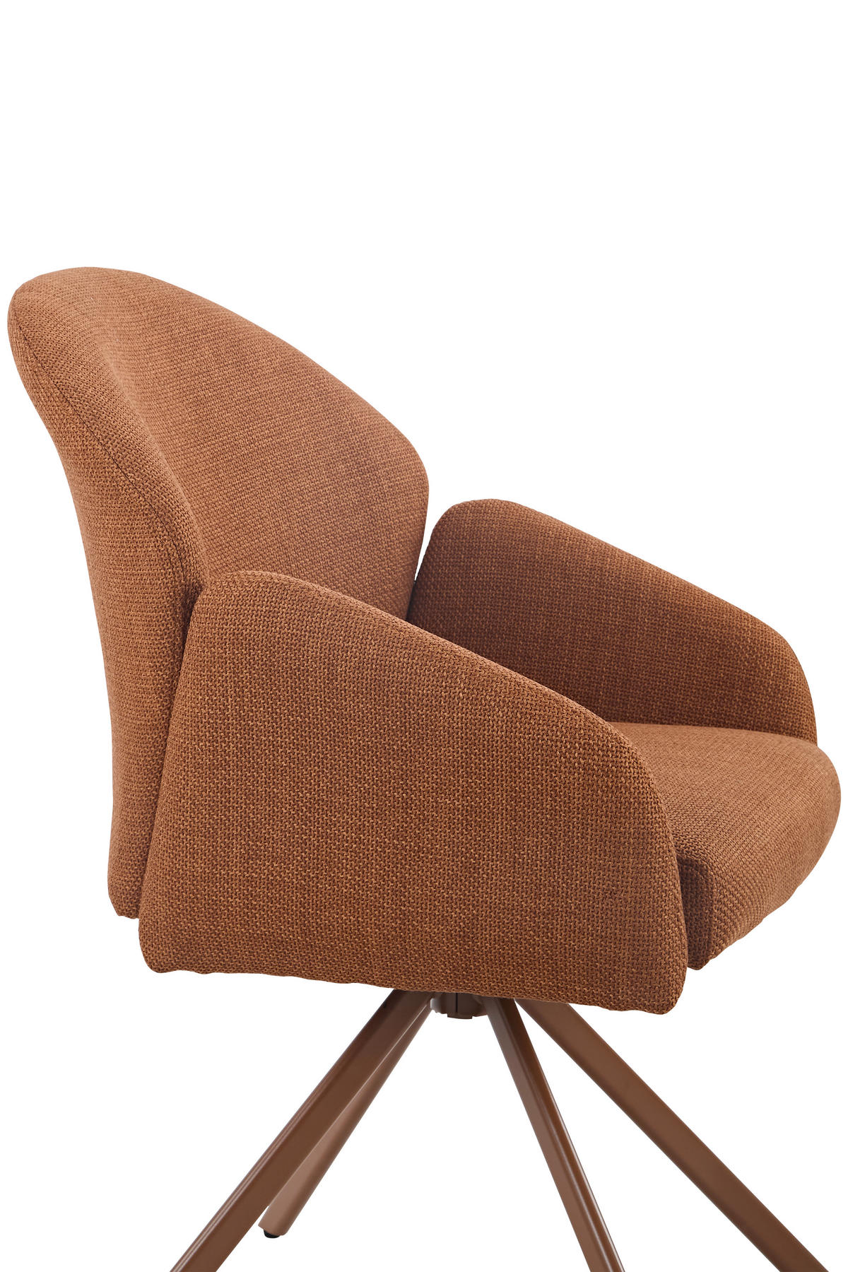 ARMLEHNSTUHL-SET 2 Stück  in Stahl Webstoff  - Rotbraun, MODERN, Textil/Metall (56,5/84/61cm) - MID.YOU