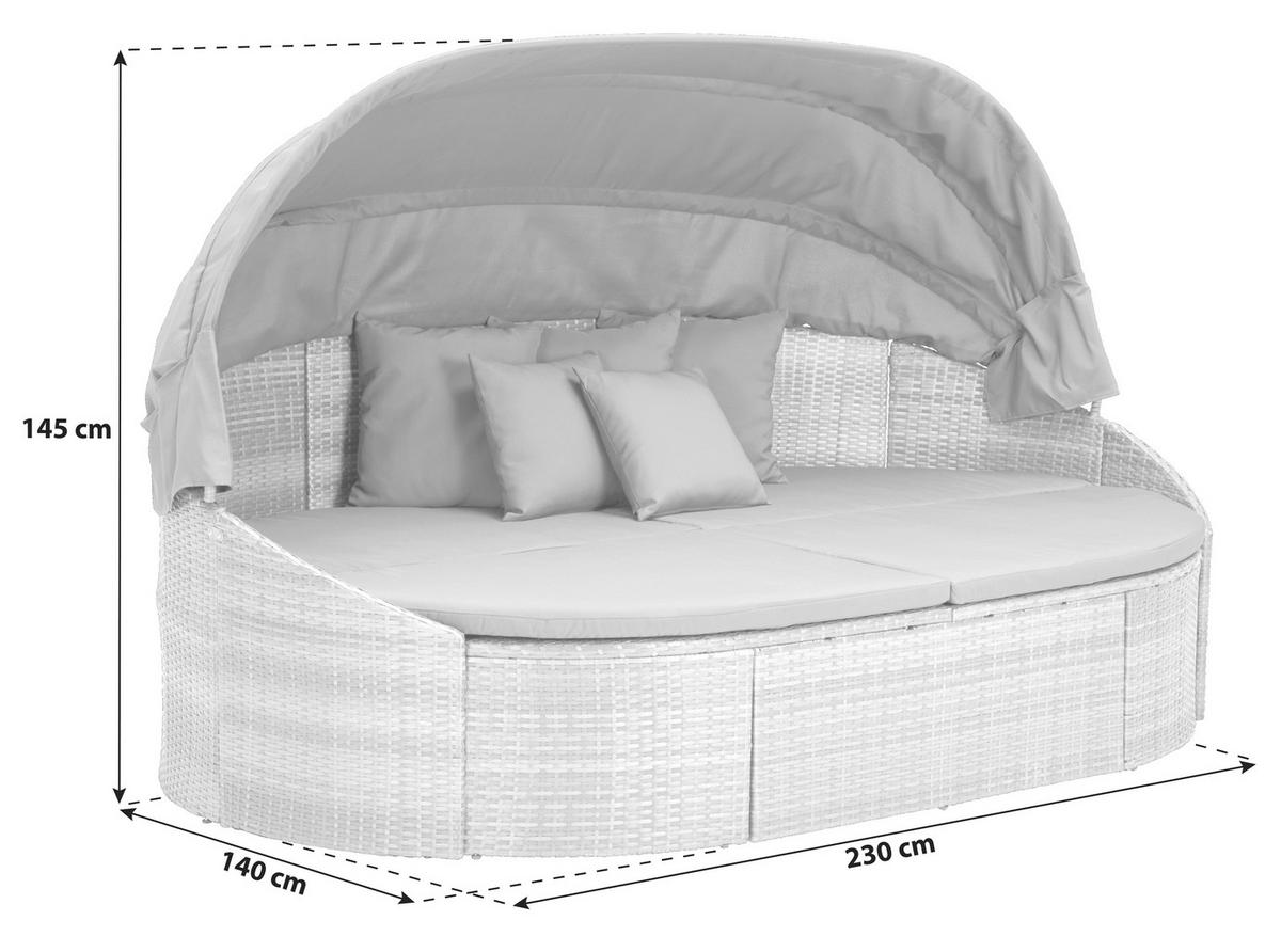 SONNENINSEL 230/145/140 cm  - Grau, MODERN, Kunststoff/Textil (230/145/140cm) - Ambia Garden
