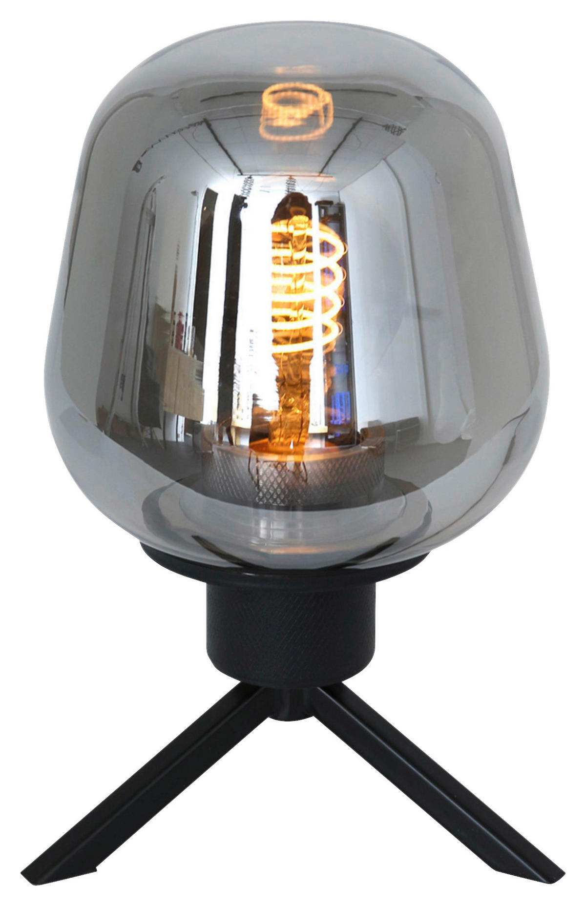 TISCHLEUCHTE 15/23/15 cm   - Schwarz, Trend, Glas/Metall (15/23/15cm)