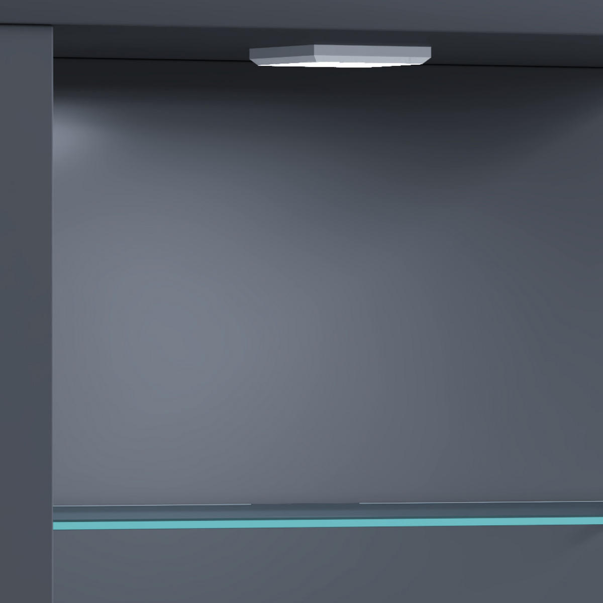 VITRINE in Anthrazit  - Anthrazit/Schwarz, Modern, Glas/Holzwerkstoff (52/60/35cm) - MID.YOU