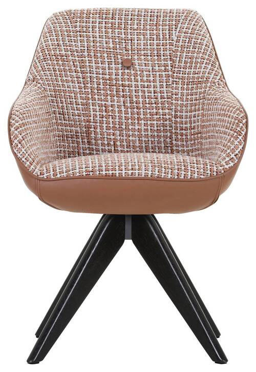ARMLEHNSTUHL  in Chenille, Lederlook  - Terracotta/Schwarz, MODERN, Holz/Textil (60/83/65cm) - Novel