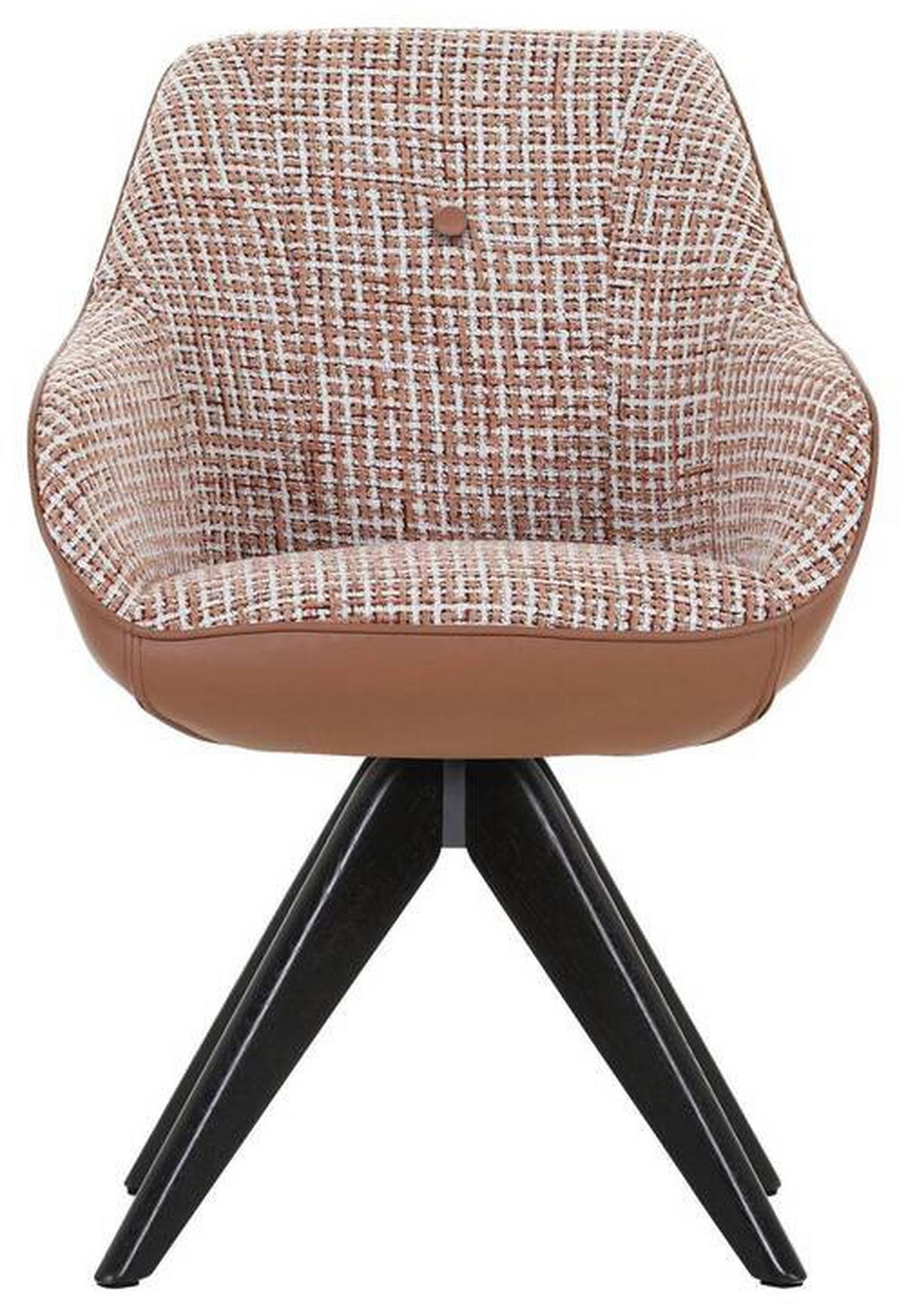 ARMLEHNSTUHL  in Chenille, Lederlook  - Weiss/Terracotta, Modern, Holz/Textil (60/83/65cm) - Novel