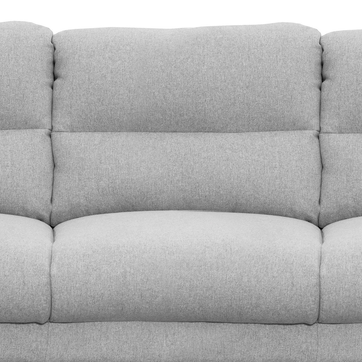 3-SITZER-SOFA in Webstoff Hellgrau  - Buchefarben/Hellgrau, Design, Holz/Textil (209/87/88cm) - Livetastic