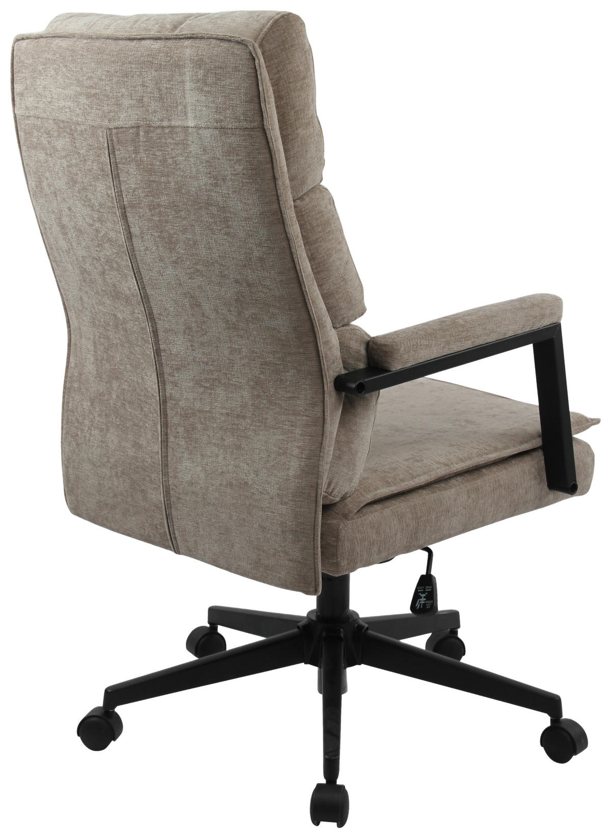 CHEFSESSEL Webstoff Beige  - Beige/Schwarz, MODERN, Kunststoff/Textil (58/110-120/62cm) - MID.YOU