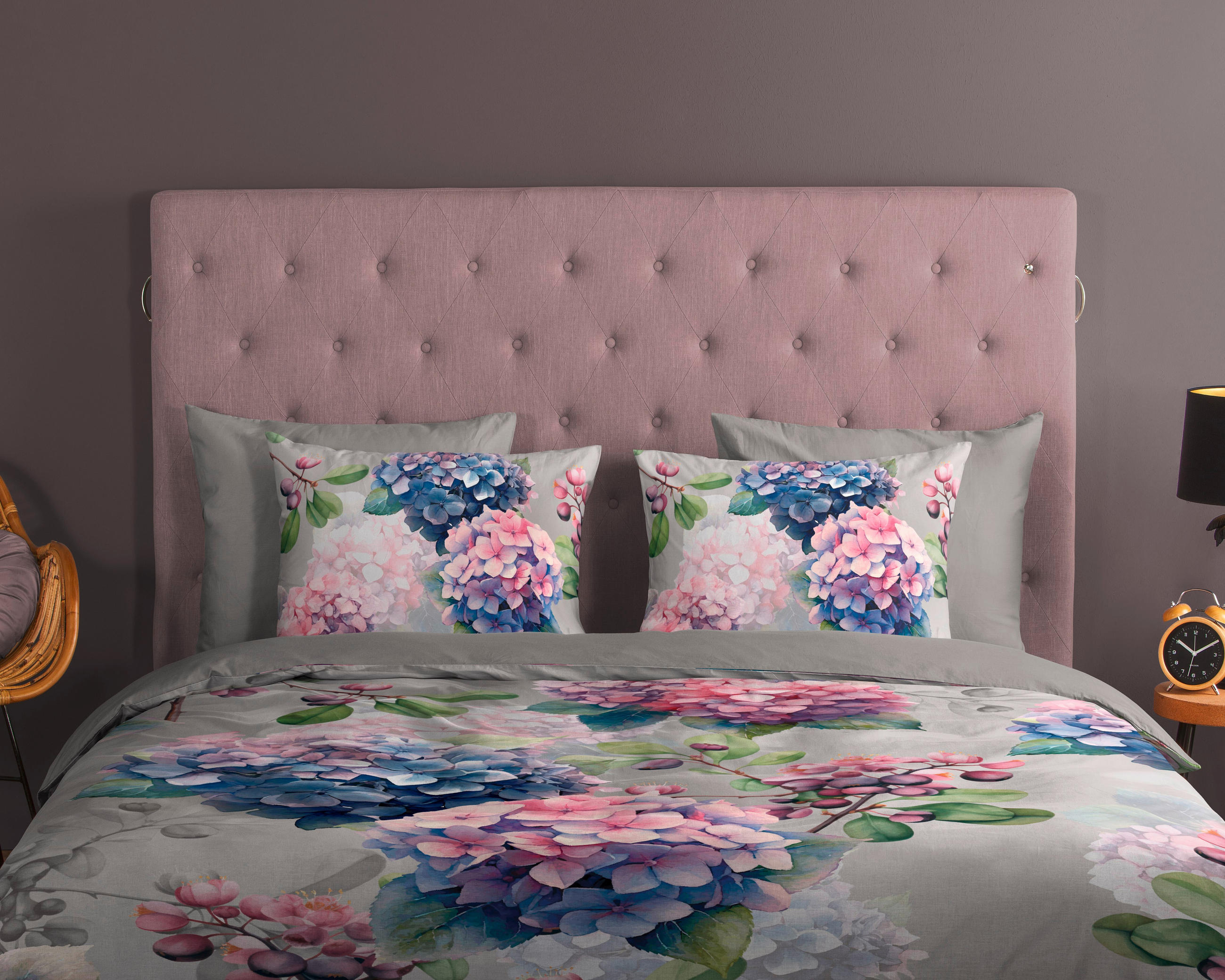 WENDEBETTWÄSCHE Good Morning Renforcé 140/200 cm  - Hellrosa/Hellgrau, Design, Textil (140/200cm)