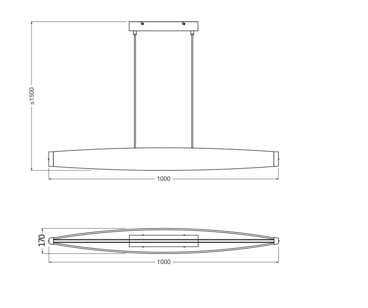 LED-HÄNGELEUCHTE 100/17/150 cm  - Dunkelgrau, Design, Kunststoff/Textil (100/17/150cm) - Osram