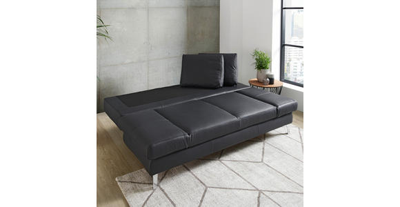 SCHLAFSOFA in Echtleder  - Chromfarben, Design, Leder/Metall (200/85/90cm) - Novel