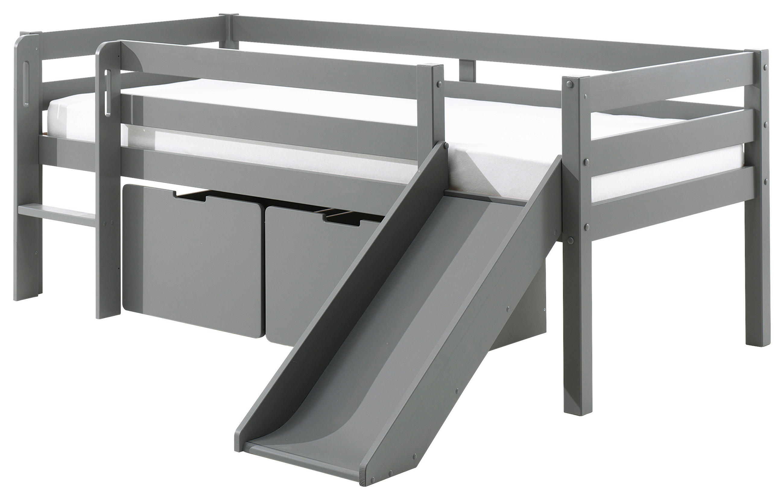 SPIELBETT Absturzsicherung, Rollrost, Bettschublade 90/200 cm  in Grau  - Grau, MODERN, Holz/Holzwerkstoff (90/200cm) - MID.YOU