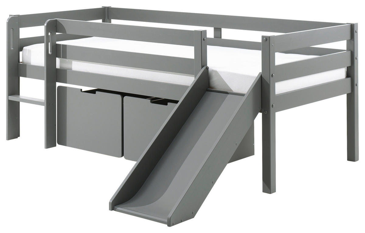 SPIELBETT Rollrost, Bettschublade, Absturzsicherung 90/200 cm  in Grau  - Grau, MODERN, Holz/Holzwerkstoff (90/200cm) - MID.YOU