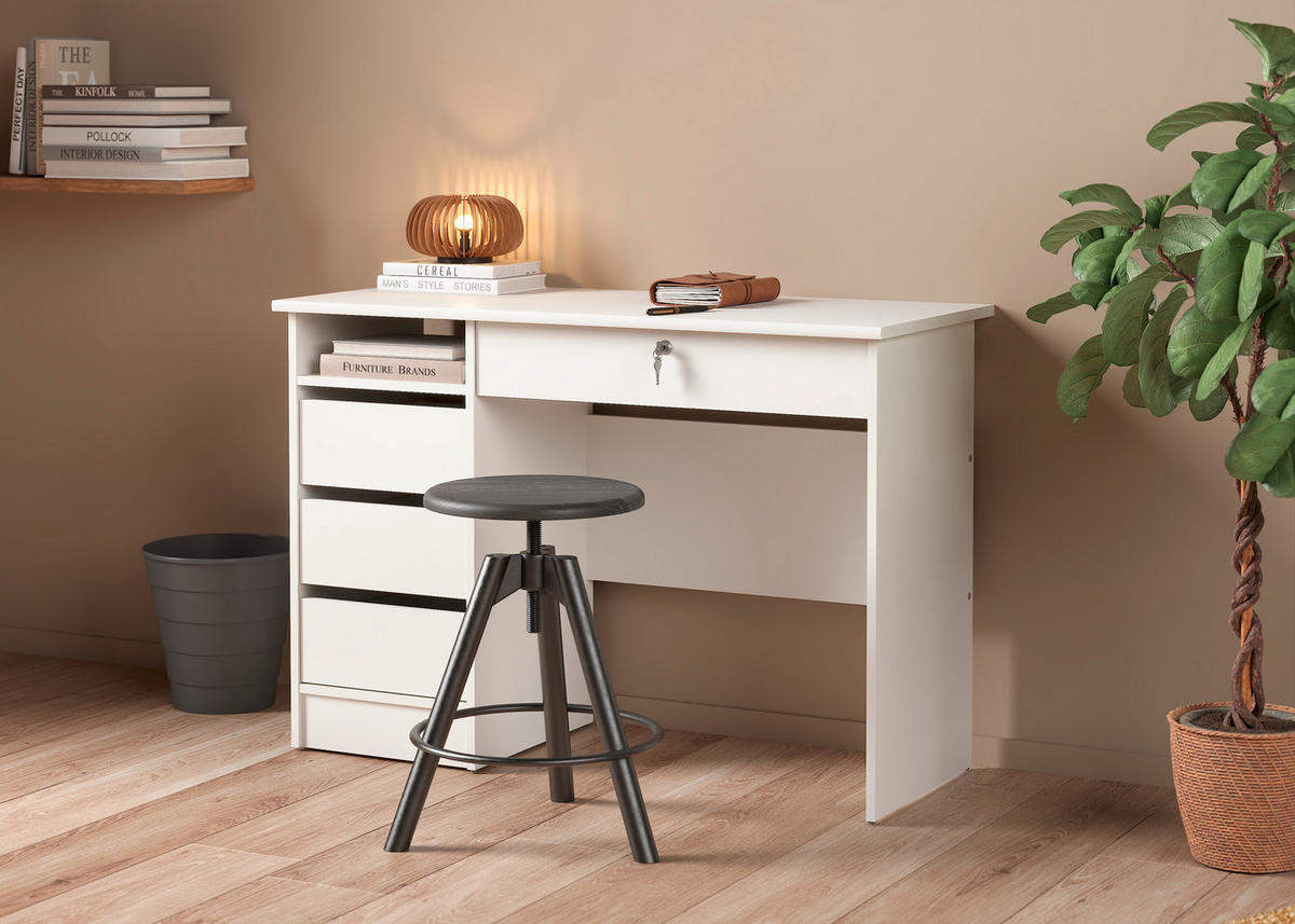 SCHREIBTISCH 109,3/48,5/75,6 cm  in Weiss  - Weiss, Modern, Holzwerkstoff (109,3/48,5/75,6cm) - MID.YOU