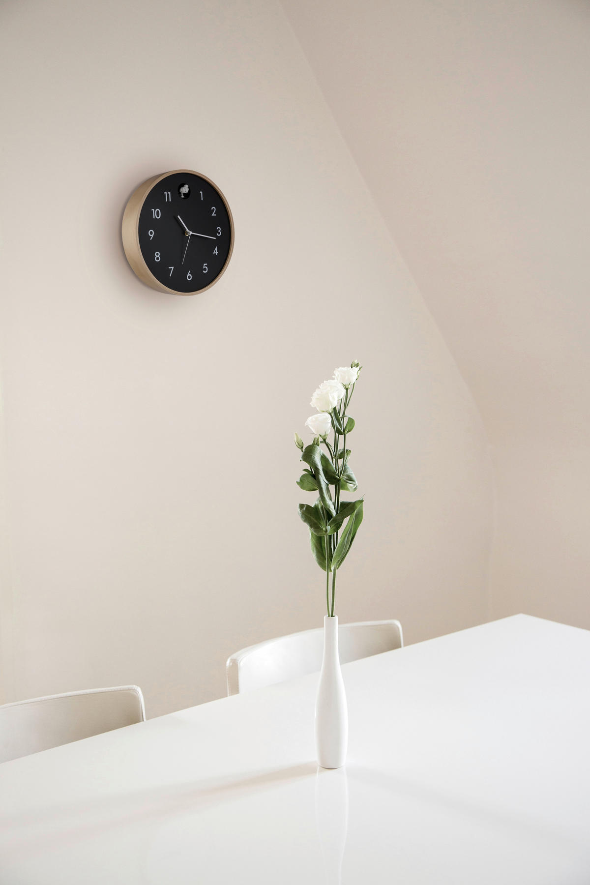 WANDUHR Naturfarben, Schwarz, Weiß  - Schwarz/Naturfarben, LIFESTYLE, Holz/Holzwerkstoff (31,5cm) - Novel