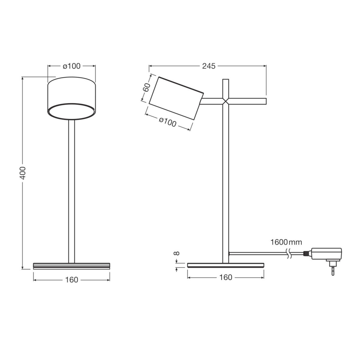 LED-TISCHLEUCHTE 16/24,5/40 cm   - Schwarz, Basics, Kunststoff/Metall (16/24,5/40cm) - Osram