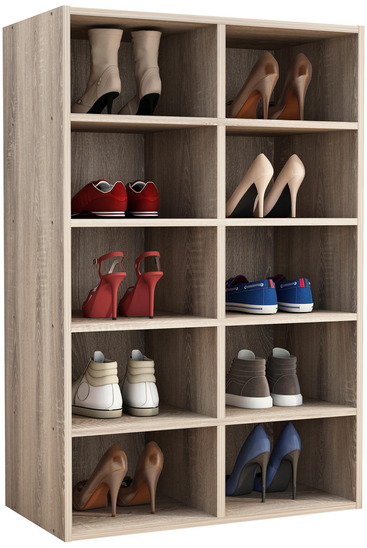 SCHUHREGAL  - Sonoma Eiche, Design, Holzwerkstoff (55/84/30cm) - MID.YOU