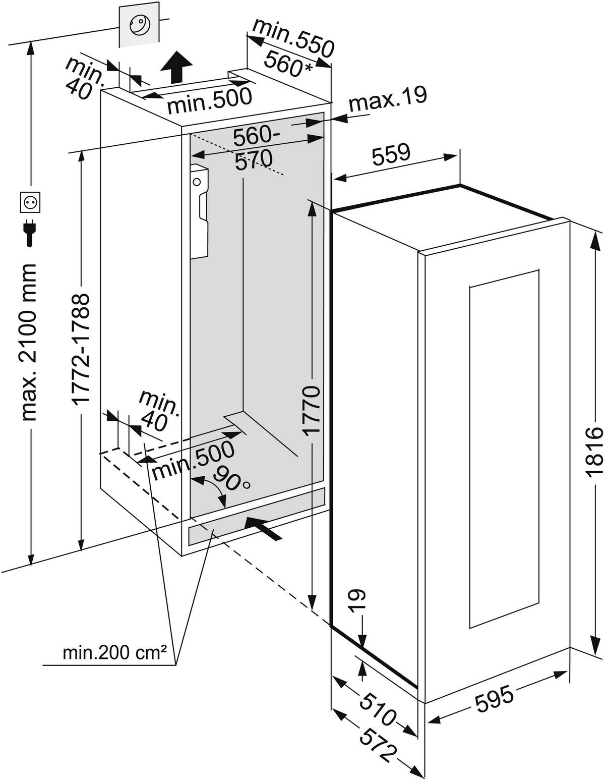 WEINKÜHLSCHRANK EWTgb 3583  - Schwarz, Basics, Glas/Metall (59,5/181,6/57,2cm) - Liebherr
