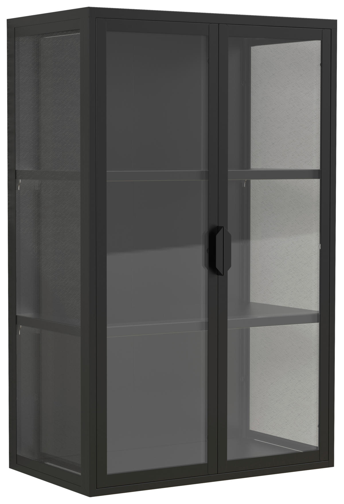 HÄNGEVITRINE  Schwarz  - Transparent/Schwarz, Design, Glas/Metall (60/95/35cm) - MID.YOU