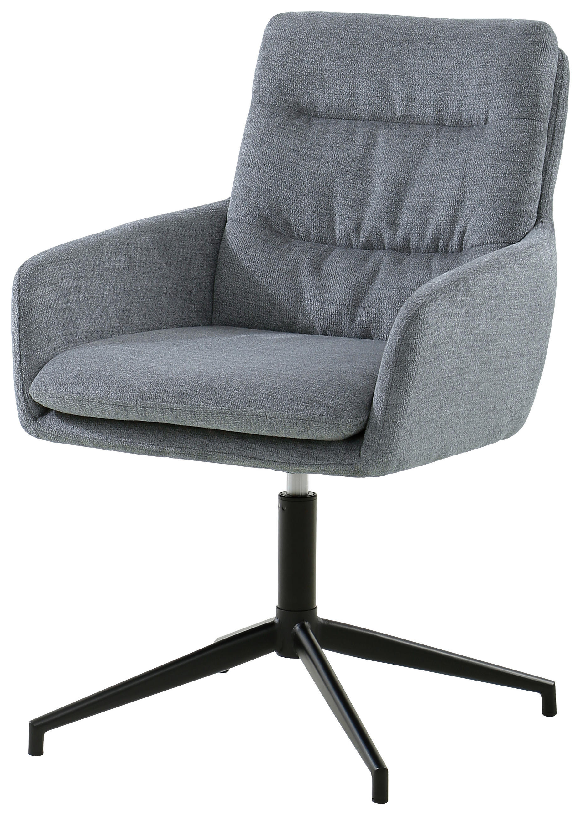 ARMLEHNSTUHL  in Eisen Leinenoptik  - Schwarz/Grau, Design, Holz/Textil (57/88/67cm) - MID.YOU