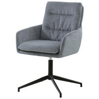 ARMLEHNSTUHL  in Eisen Leinenoptik  - Schwarz/Grau, Design, Holz/Textil (57/88/67cm) - MID.YOU
