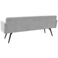 SITZBANK 216/86/68 cm Cord Hellgrau Metall  - Hellgrau/Schwarz, Design, Textil/Metall (216/86/68cm) - Dieter Knoll